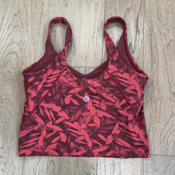 Lululemon Align Cropped Tank Top Spray Leaf Fireside Red Multi Size 2 - Picture 7 of 11